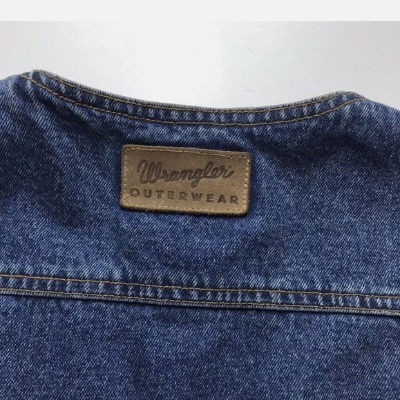 Men’s Vintage Wrangler Outerwear Western Gear Vest Leather Trimmed Size Medium - Picture 5 of 6